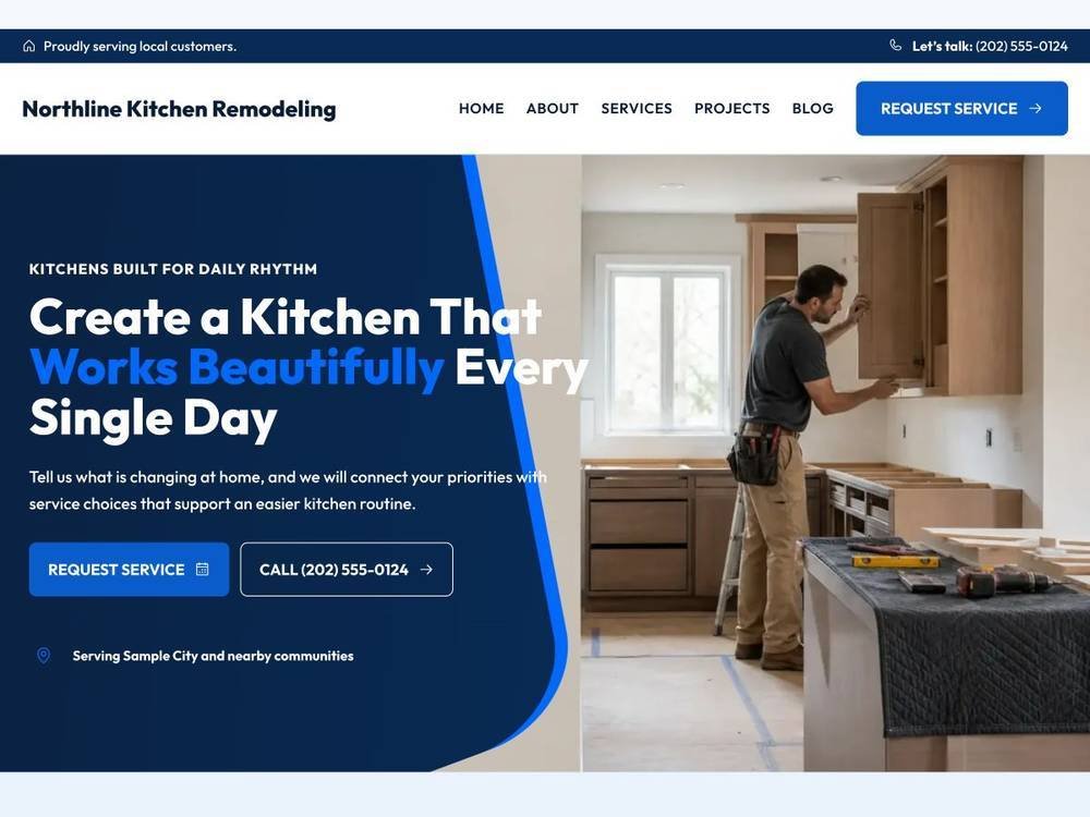 Northline Kitchen Remodeling homepage design preview
