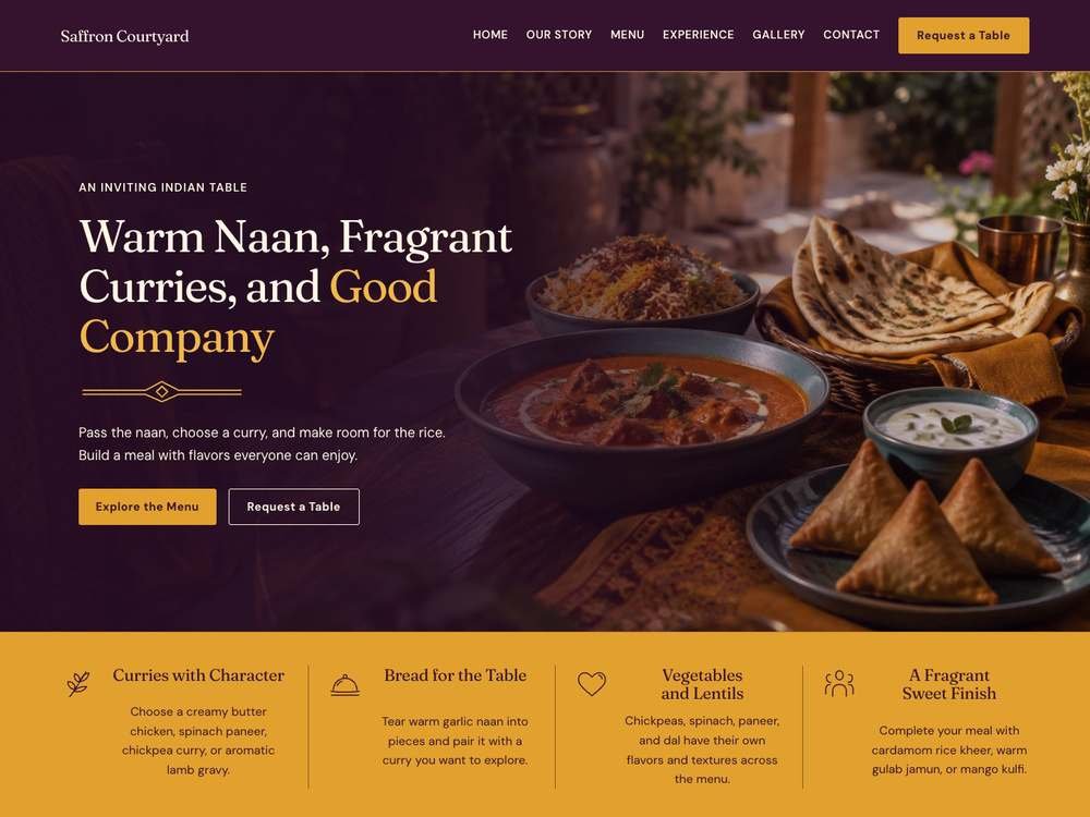 Indian Restaurant homepage in 09 · Saffron Market