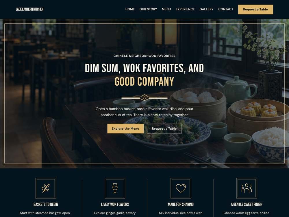 Chinese Restaurant homepage in 04 · Golden Art Deco